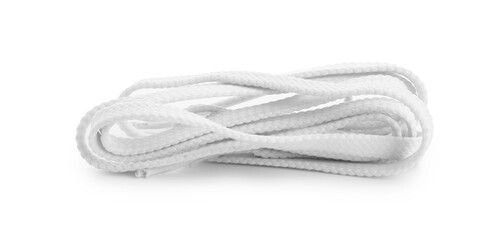 Stylish long shoe laces isolated on white