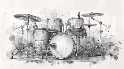 Monochrome Drum Kit Illustration
Stylized Drum Set Artwork
Abstract Drum Ensemble Graphic
Drum Kit Silhouette Against Dark Background
Artistic Representation of Percussion Instruments