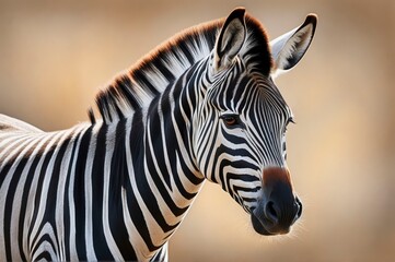 Fototapeta premium Grevy zebra close-up African wild animal. Generative AI