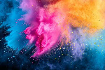 vibrant colored powder launching holi festival celebration abstract backgrounds