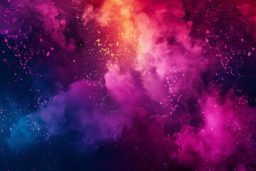 Abstract wallpaper of Holi paint splashes symbolizing the color festival in a vibrant and festive manner 