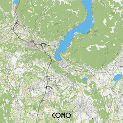 Como, Italy  map poster art