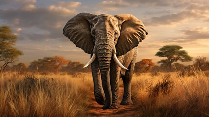 a picture magnificent elephant in the African savannah