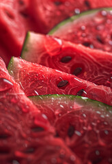 Close up of watermelon slices juicy summer fruit