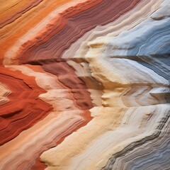 An abstract painting of a rock face with a smooth, undulating surface. The colors are vibrant and saturated, and the overall effect is one of beauty and tranquility.