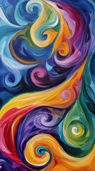 Colorful abstract swirl painting