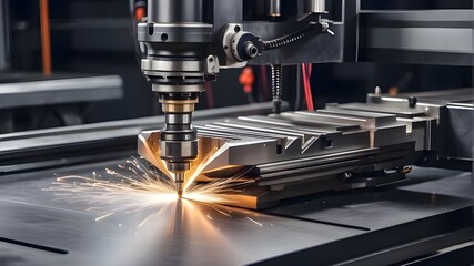 CNC milling machine for metalworking. cutting-edge machining idea.