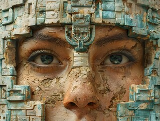 Ancient Magnon Fusion A Digital Representation Blending Timeless Roots and Modern Technology