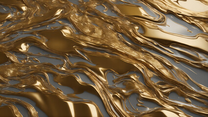 Image of opulent-colored goo dripping in luxurious shades of gold, silver, and bronze on a textured surface, evoking the allure of precious metals and opulence ULTRA HD 8K