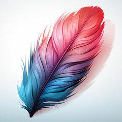 Watercolor soft pastel detailed feather in watercolor style vector, clipart Illustration, Generative Ai