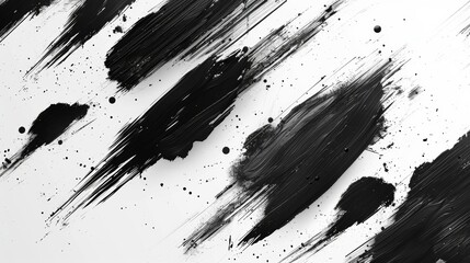 The background is rendered with a seamless pattern of tracing smears. Different elements are drawn in monochrome. Black Distressed Modern Grunge Brush round strokes are incorporated into the smear