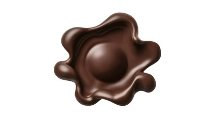Splash sweet chocolate illustration, delicious creamy dessert, isolated transparent background grafic resource