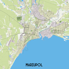 Mariupol, Ukraine map poster art