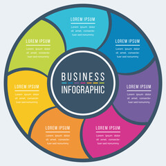 Infographic circle design 7 Steps, objects, elements or options business infographic colorful template for business information