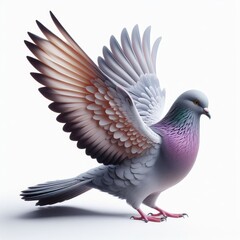 pigeon on white background