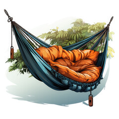 Watercolor hammock vector, clipart Illustration, Generative Ai