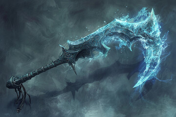 Ghastly wraith's spectral battle axe, phasing in and out of reality.