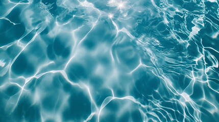 Liquid Serenity: Mesmerizing View of the Brilliant Blue, Pristine Surface of a Pool