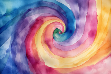 Water Color Background Wavy Spiral Bright Colors