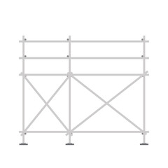 Scaffolding. Vector flat design aluminum prefabricated scaffolding isolated illustration white background.