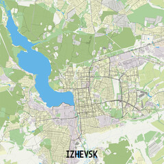 Izhevsk Russia map poster art