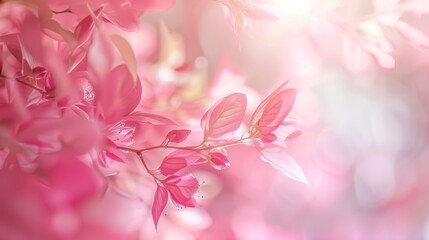 A close up of a pink flower with a blurry background. The flower is the main focus of the image, and the background is soft and hazy, giving the impression of a dreamy, romantic scene