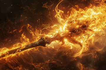 Inferno's embrace mace engulfed in searing flames, incinerating all in its fiery wake.