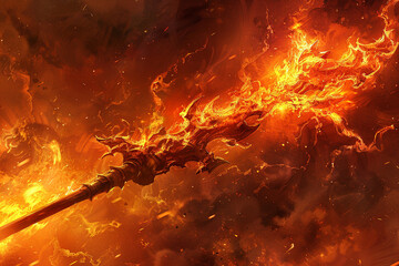 Inferno's embrace mace engulfed in searing flames, incinerating all in its fiery wake.