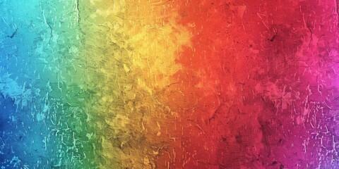 Vibrant rainbow colors on textured wall background for artistic and creative designs