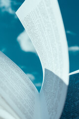 Fototapeta premium book and sky, estetic foto with book
