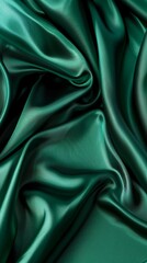 Obraz premium A green fabric with a pattern of squares and diamonds. The fabric is rolled up and has a shiny, metallic appearance