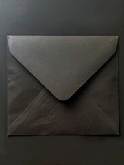 Black envelope on a dark background, sleek and professional.