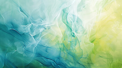 Obraz premium an abstract blend of colors. It features a soothing combination of green, blue, and yellow, transitioning smoothly into each other