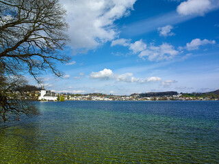 Gmunden Schloss Ort or Schloss Orth in the Traunsee lake in Gmunden city.