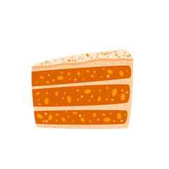 Slice of nut cake. Vector hand drawn illustration isolated on white background.