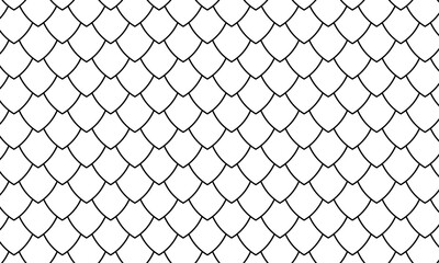 Dragon, snake or dinosaur scale pattern. Reptile animal skin or fish squama texture. Medieval armor ornament. Roofing design. Mermaid tail print. Lattice background. Vector graphic illustration.