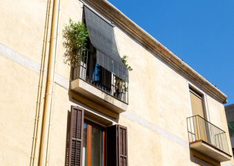 Barcelona city with typical buildings of the city