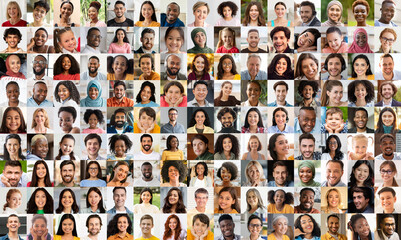 Mosaic of Diverse Ethnicities and Ages of People