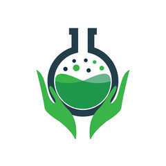 Care Lab vector logo template design.	
