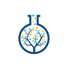 Natural lab tree logo design template.	
