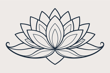Zen lotus flower outline for a calming effect