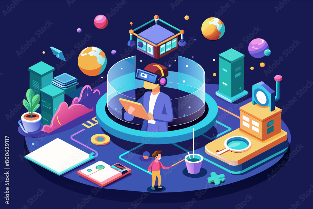 Poster vr mockup for a virtual training program