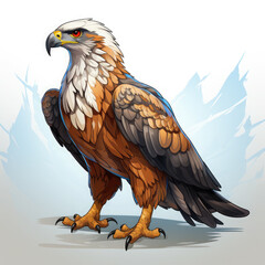 Fototapeta premium Watercolor Eagle vector, clipart Illustration, Generative Ai