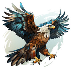 Watercolor Hawk vector, clipart Illustration, Generative Ai
