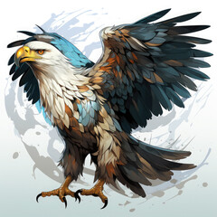 Obraz premium Watercolor Hawk vector, clipart Illustration, Generative Ai