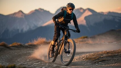 Mountain Biking Amid Dust and Peaks outdoor adventure 