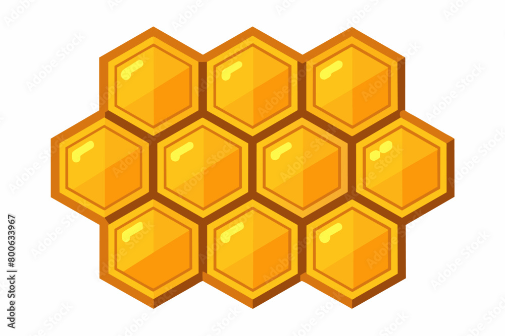 Aufkleber the hexagonal cells of a honeycomb, perfectly constructed by bees to store honey and raise their you