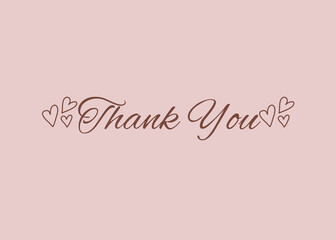 Thank you card with minimalist design hearts