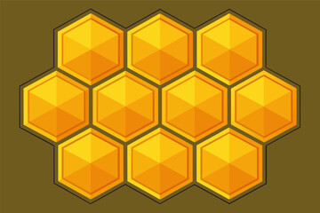 The hexagonal cells of a honeycomb, perfectly constructed by bees to store honey and raise their young