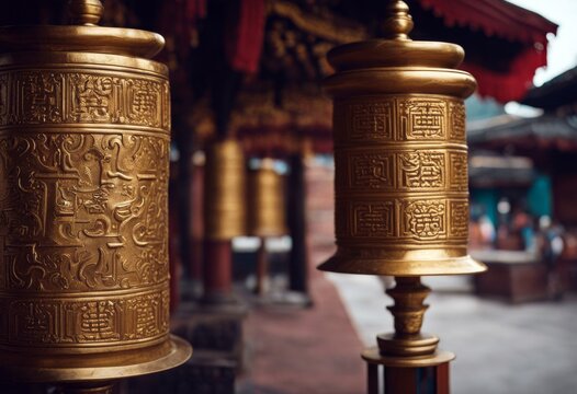 'buddhist pattern prayer swoyamb meditation kathmandu wheel buddha buddhism nepal travel ancient asia asian blessing colourful cylinder drum immemorial light mantra metal metallic monastery morning'